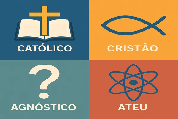 Diferença entre os principais perfis religiosos: Católico, Cristão, Agnóstico e Ateu